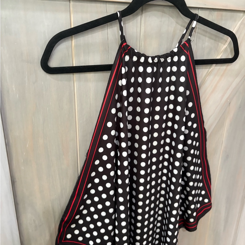 Zara Black and Red Polka Dot Tank Top - Picture 4 of 8